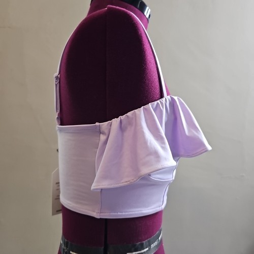 NEW NWT Express Ruffle Cropped Tank Top Light Purple Lavender Size S RV $34 - Picture 4 of 9
