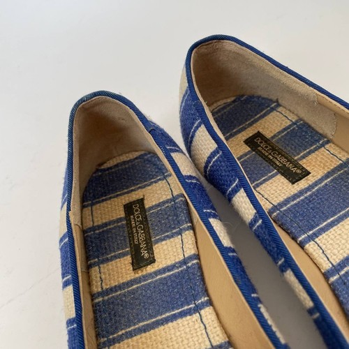 Zapatillas sin cordones Dolce & Gabbana tejidas a rayas talla 39,5 azul blanco - Imagen 7 de 9