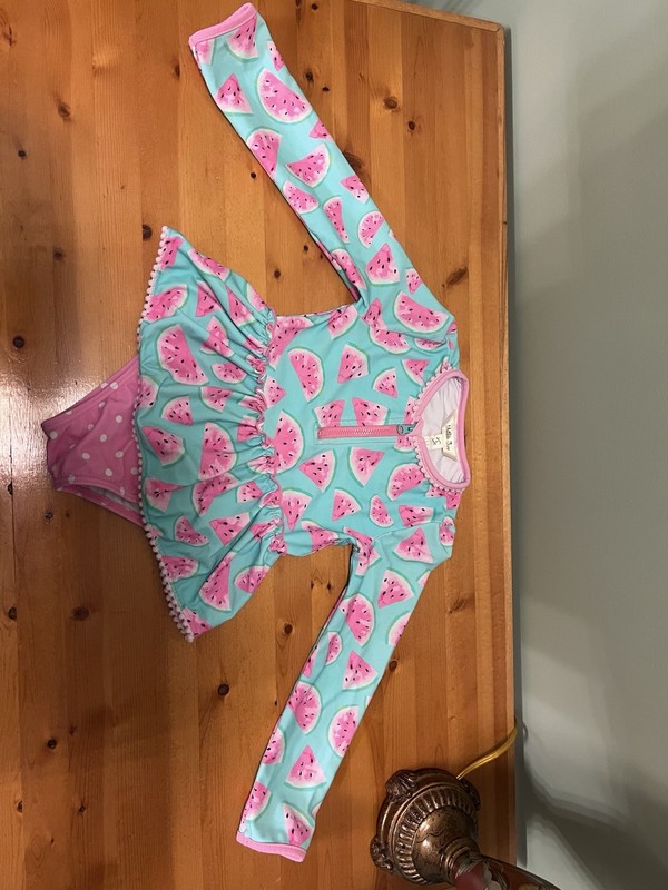 Matilda Jane ~ Splash Of Watermelon Girls Rash Guard Bathing Suit, 4t