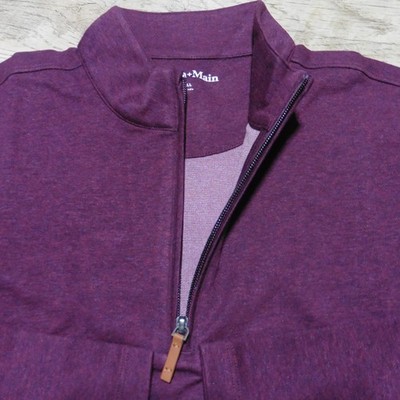 MIZZEN + MAIN Mens S SMALL PULLOVER KPI QUARTER ZIP WINE PERFORMANCE GOLF 1/4