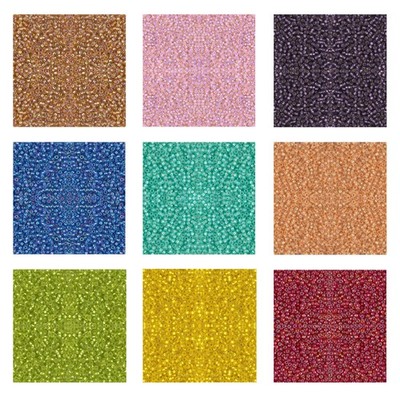 Miyuki Japanisch Saatperlen Glasperlen Rocailles Silver Lined AB, Matt Colors