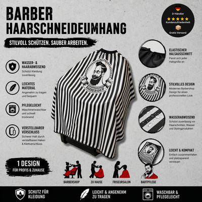 Barber Haarschneideumhang Friseurumhang Frisör Umhang Friseur Frisierumhang