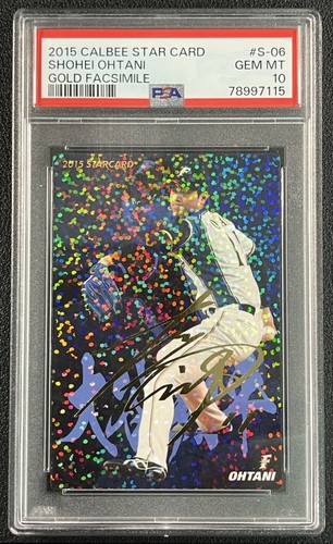 SHOHEI OHTANI PSA 10 2015 CALBEE STAR CARD #S-06 GOLD FACSIMILE SIGNATURE RC 115