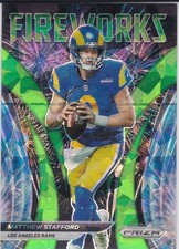 MATTHEW STAFFORD Los Angeles Rams Football FIREWORKS CRACKED ICE PRIZM VARIATION
