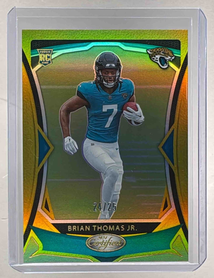 Brian Thomas Jr 2024 Panini Certified #117 Gold Mirror Rookies Rookie RC /25