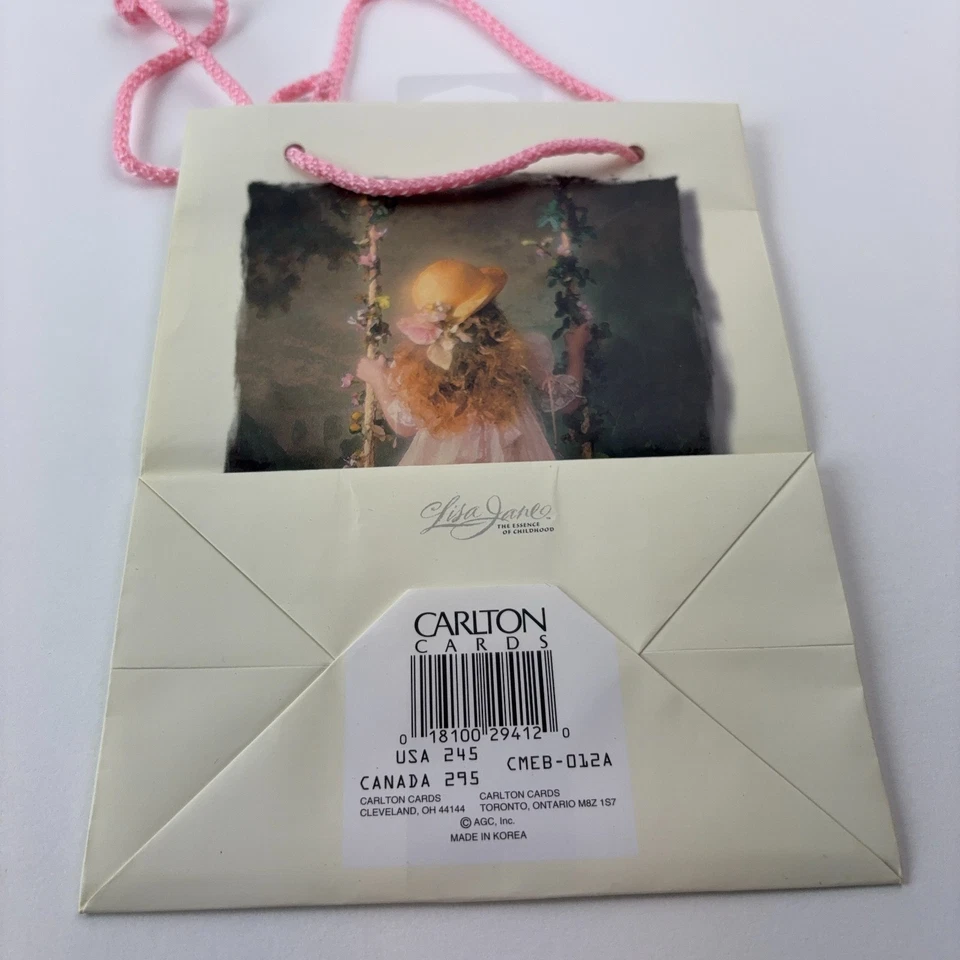 Juego de 2 bolsas de regalo para niñas pequeñas 5x7 rosa suave moño sombrero columpio fiesta de cumpleaños favor Foto 3 de 4