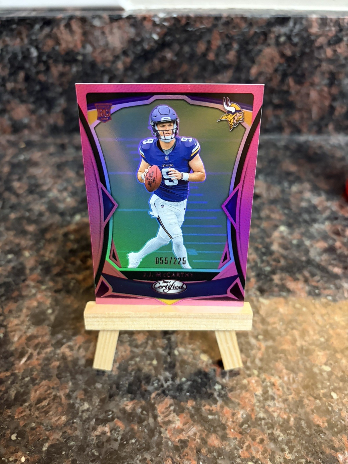 2024 Panini Certified - Rookies J.J. McCarthy #108 Mirror Pink /225 (RC)