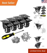 Quiet Rolling Set of 4 Heavy-Duty 2-Inch Caster Wheels for Effortless Mobility