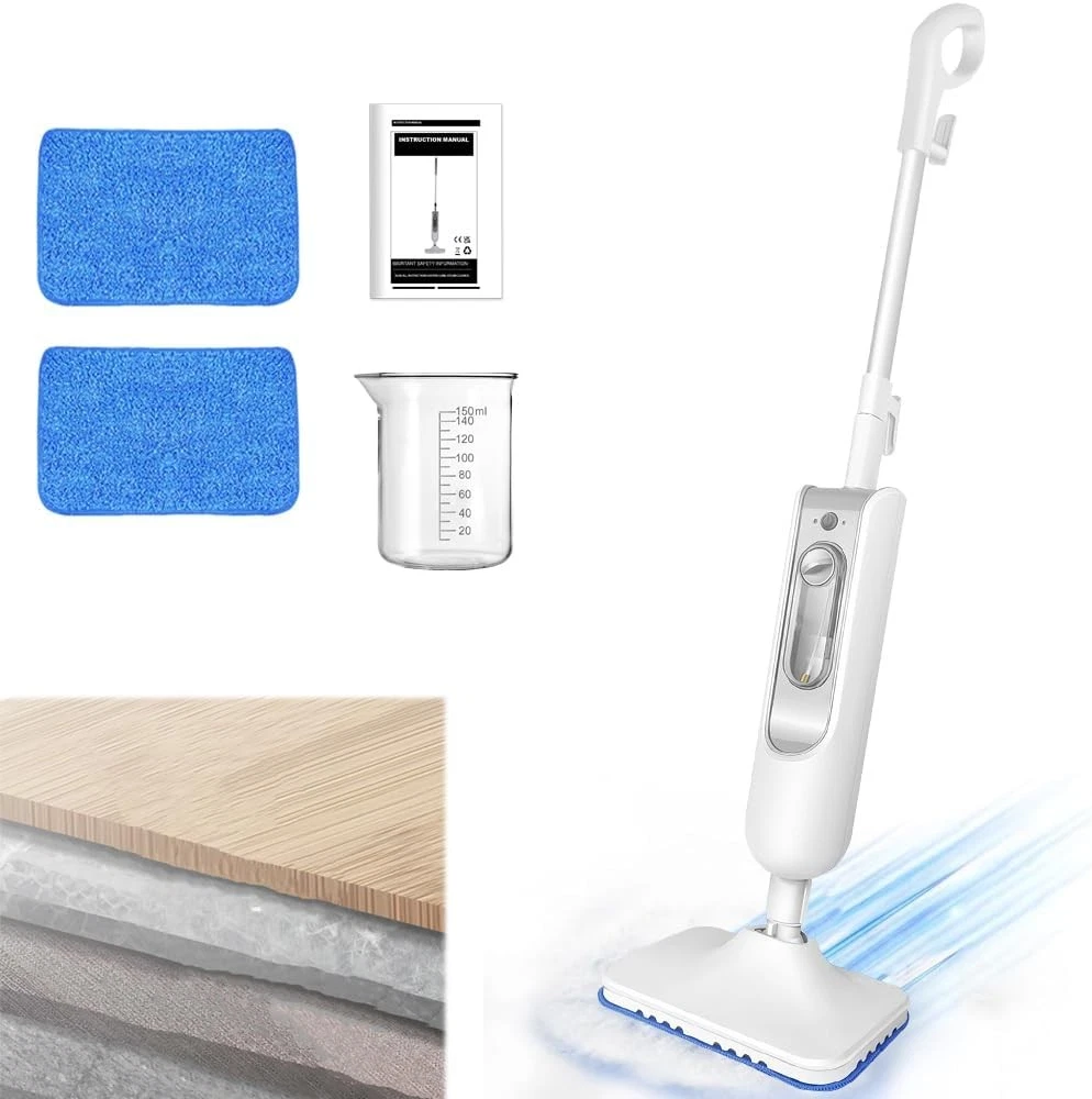 3500W Steam Mop Hard Wood Floor Cleaner 2 Speed with 2 Pcs Pads and Water Tank