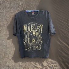 BOB MARLEY LEGEND ZION BLACK GRAPHIC MENS PORTRAIT T SHIRT SZ L