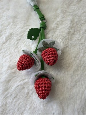 【Kate spade】美品✨キルトビジネスバッグ　❤tweety❤ NWT kate spade new york charmed Strawberry Crochet bag charm key
