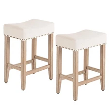 Bar Stools Set of 2,25.7 inch Counter Height Bar Stools,Upholstered Kitchen B...