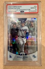 Shohei Ohtani 2024 Topps Chrome 50/50 LA Logofractor 28/50 PSA 10 GEM MINT #52