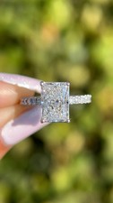 Radiant Cut 2.50Ct 18k White Gold Lab Grown Diamond/CVD Women's Engagement Ring