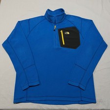 The North Face Mens Blue Crest 1/4 Zip Fleece Lightweight Pullover Sweatshirt M