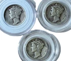 1941 MERCURY DIME 3 ct SET - 90% SILVER - MELT VALUE $ 5.80 each - BCDS07
