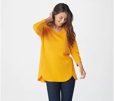 Isaac Mizrahi Live! Essentials Pima Cotton Tulip Hem Tunic NWT A373633