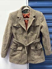 Lauren Ralph Lauren Wool Belted Military Utility Blazer Brown Size 6P Old Money