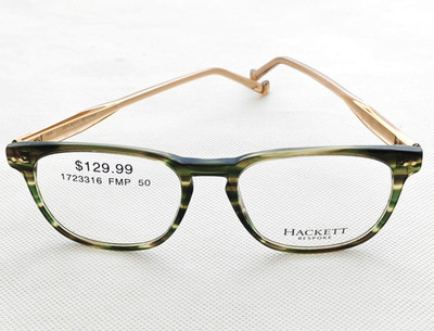 Hackett Bespoke Eyeglasses, Frames Only, HEB304 535 Green/rose gold, 50-17-145