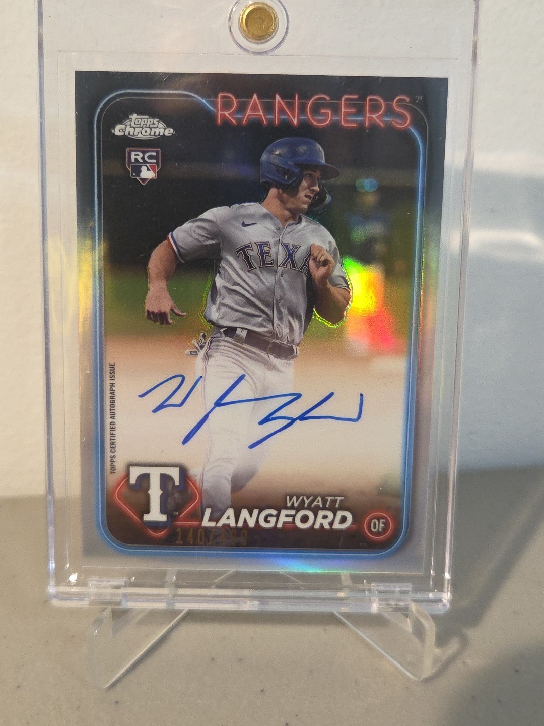 2024 Topps Chrome - Rookie Autographs Wyatt Langford #RA-WL Refractor /499 (AU,