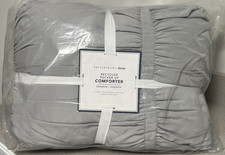 Pottery Barn Teen Pucker-UP Comforter Twin TwinXL Light Gray Color NWT