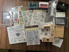 STAMPS and INK PADS Mixed Lot Stamping Up clear stamps acrylic blocks mostly new