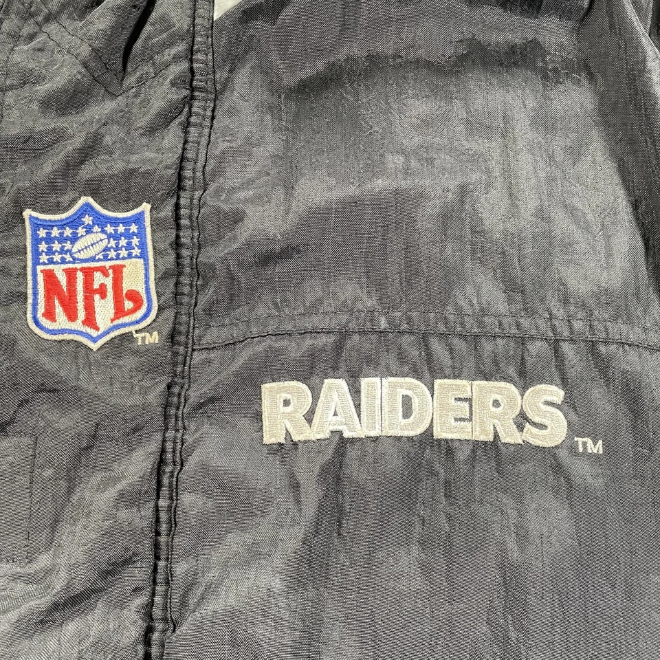 Jaqueta Oakland Raiders Masculina Vintage GG Preta NFL Football Pro Line Starter Anos 90 - Imagem 2 de 4