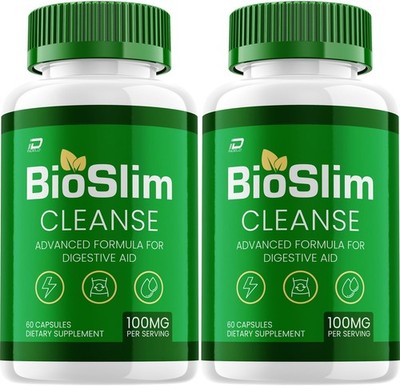 (2 Pack) BioSlim Cleanse Capsules   Bio Slim Digestive Support, Gut Wellness