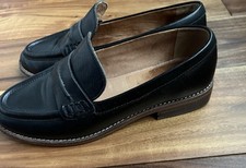 Madewell The Elinor Black Leather Penny Loafers Dress Shoes Womens US Size 6
