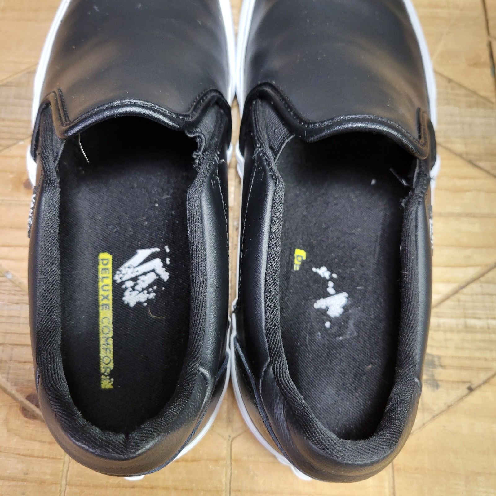 Vans Asher Deluxe 721356 Mens US 8.5 Shoes Core Black Leather Slip On Sneakers thumbnail 10