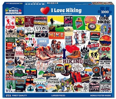 White Mountain Puzzles I LOVE HIKING 1000 piece Charlie Girard 2172
