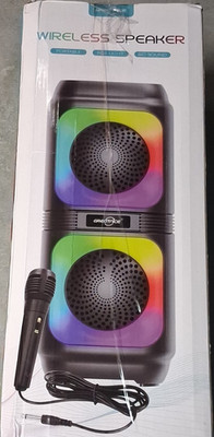 GREATNICE Wireless Standing Speaker Portable RGB Light Microphone Big Sound