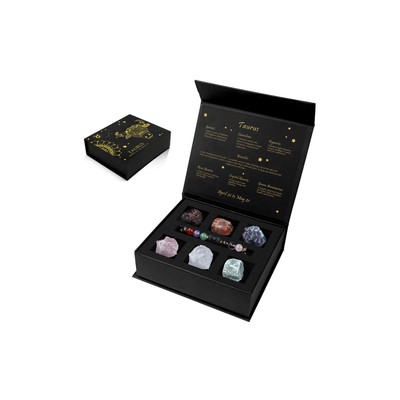 Taurus Crystals Gift Set, Zodiac Signs Healing Crystals Birthstones with Horosco