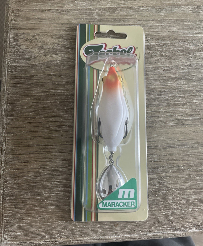 Arbogast Maracker Topwater Frog Lure Rattling White/Orange 2 1/2" 1/2 oz