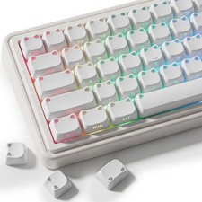 113 PCS White Keycaps Shine Through PBT For 60/65/75/100 Percent Cherry MX