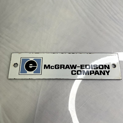 Vintage McGRAW-EDISON COMPANY Porcelain Sign White Logo