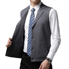 Knitting Men's Pleuche Vest Sweater Thicken Straight Business Comfort Fashion