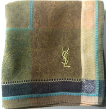 USED HANDKERCHIEF VINTAGE PAISLEY PATTERNED COTTON 18" MEN'S POCKET SQUARE HANKY