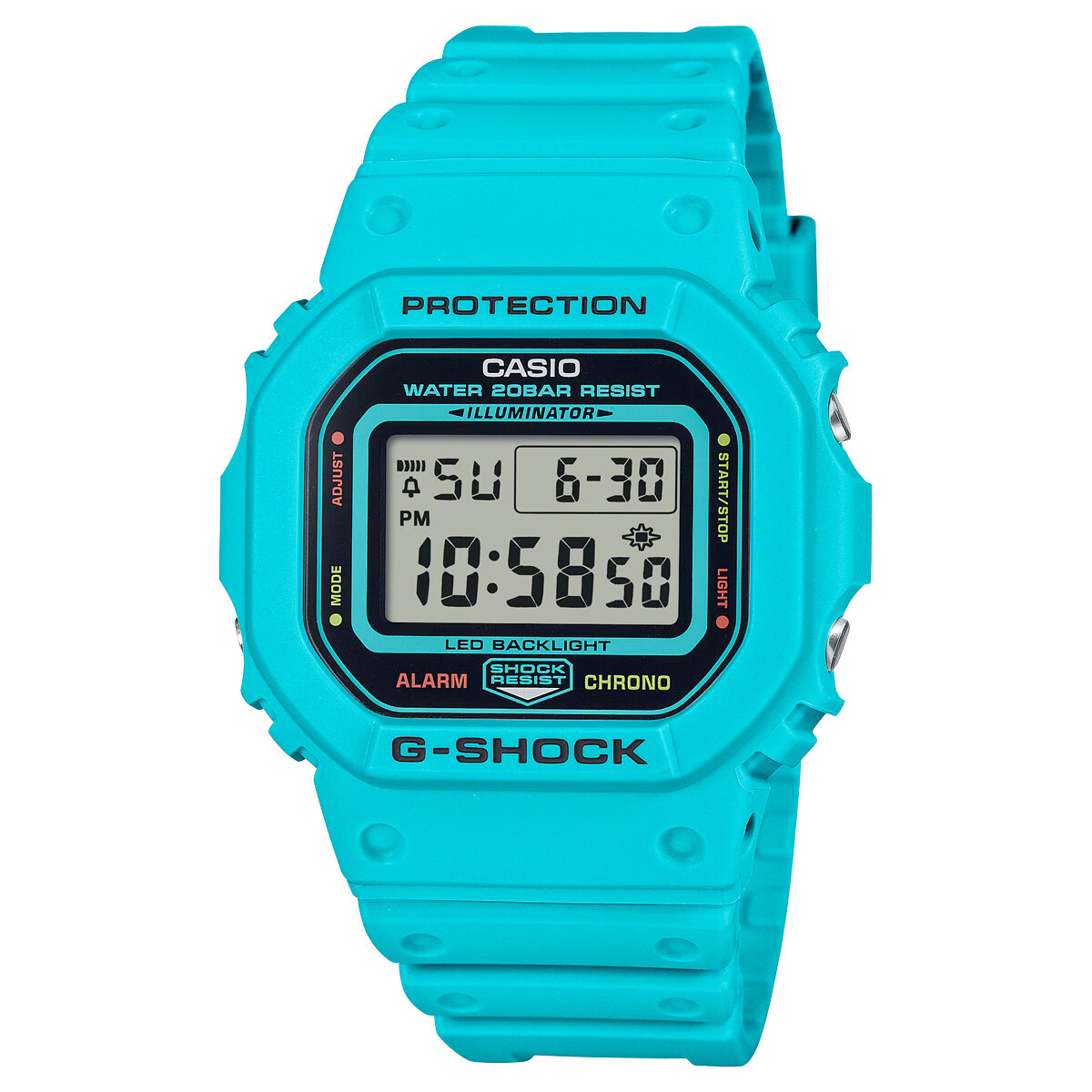 新品同様CASIO G-SHOCK DW-5600EP ターコイズブルー Casio G-Shock DW-5600 Lineup Bio-based Blue Resin Band Watch