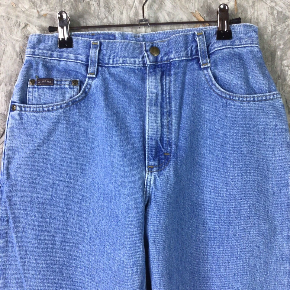 Pantalones de mezclilla de tiro alto de algodón lavado claro Lee Riders 12 1/2 para niñas  Foto 4 de 4