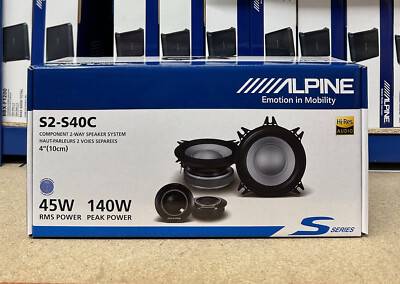 Alpine 280 W GESAMT 2-WEGE 4 ZOLL 10 cm AUTO TÜR KOMPONENTE LAUTSPRECHER HOCHTÖNER S2-S40C