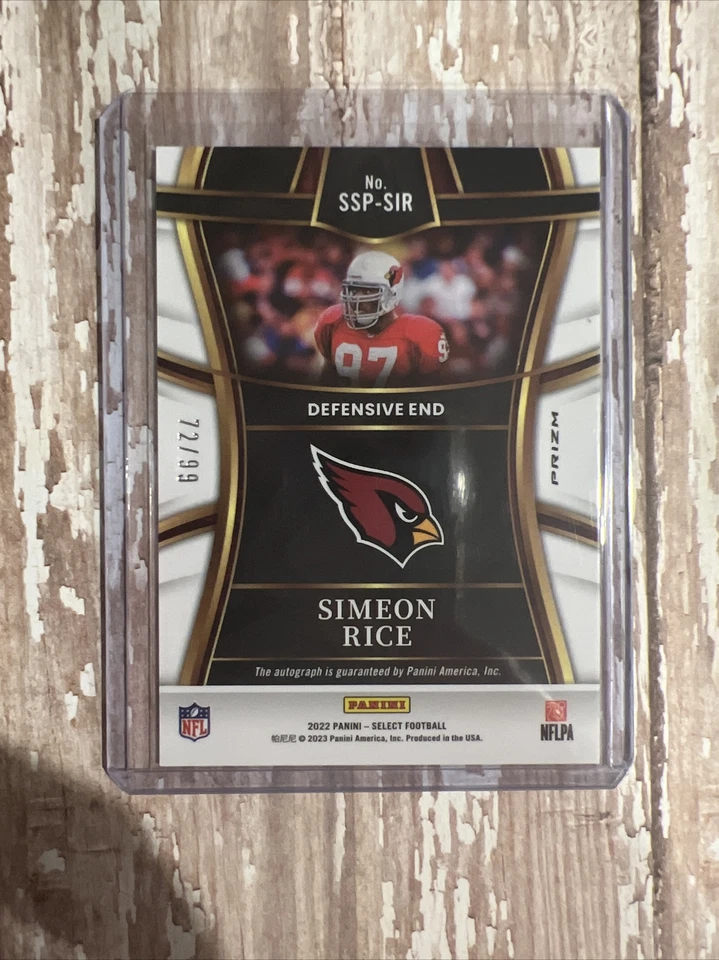 2022 Select Simeon Rice Auto /99 Cardinals Blue Prizm - Image 2 of 2