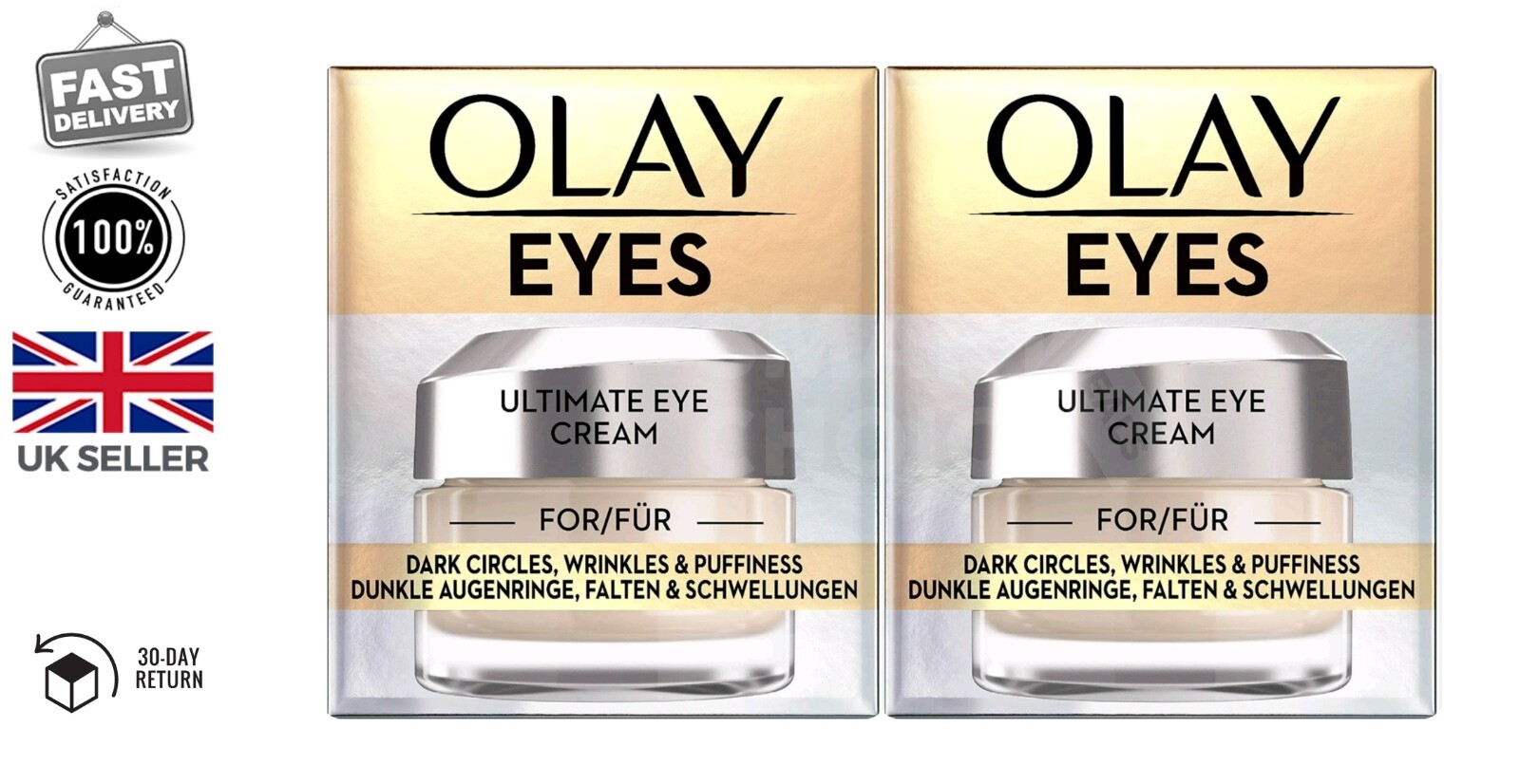 2 x Olay Ultimate Eye Cream For Dark Circles, With Niacinamide And