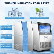110lbs Commercial Ice Maker Built-in Cube Machine Bar Restaurant New