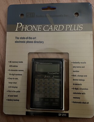new factory sealed seiko df-211 phone card plus s2 electronic phone directory