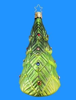 INGE GLAS HEIRLOOMS COLLECTION CHRISTMAS PINE TREE GERMAN BLOWN GLASS ORNAMENT