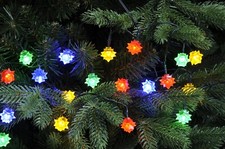 20 Christmas diamond flower retro vintage style fairy lights LED XMAS FREE BATTS