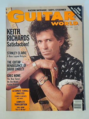 DEC 1988 GUITAR WORLD MAGAZINE KEITH RICHARDS STANLEY CLARKE GREG HOWE