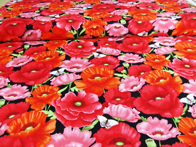 Mohn Klatschmohn  Mohnfeld  Merry Poppins studio e   Patchworkstoff     50x110cm