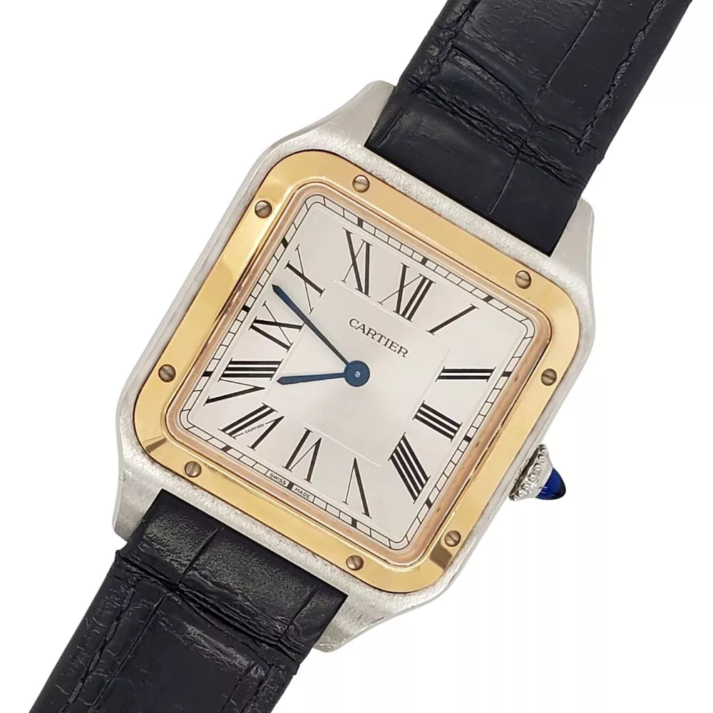 2021 Cartier Santos Dumont grande montre acier or rose W2SA0011 4240 bo te papie